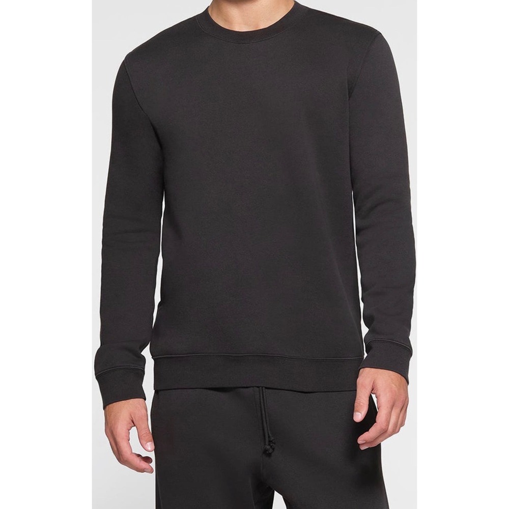 SKIMS Lounge Fleece Sweatshirt Washed Onyx Mens Size S Relaxed Fit Crewneck - Picture 8 of 8